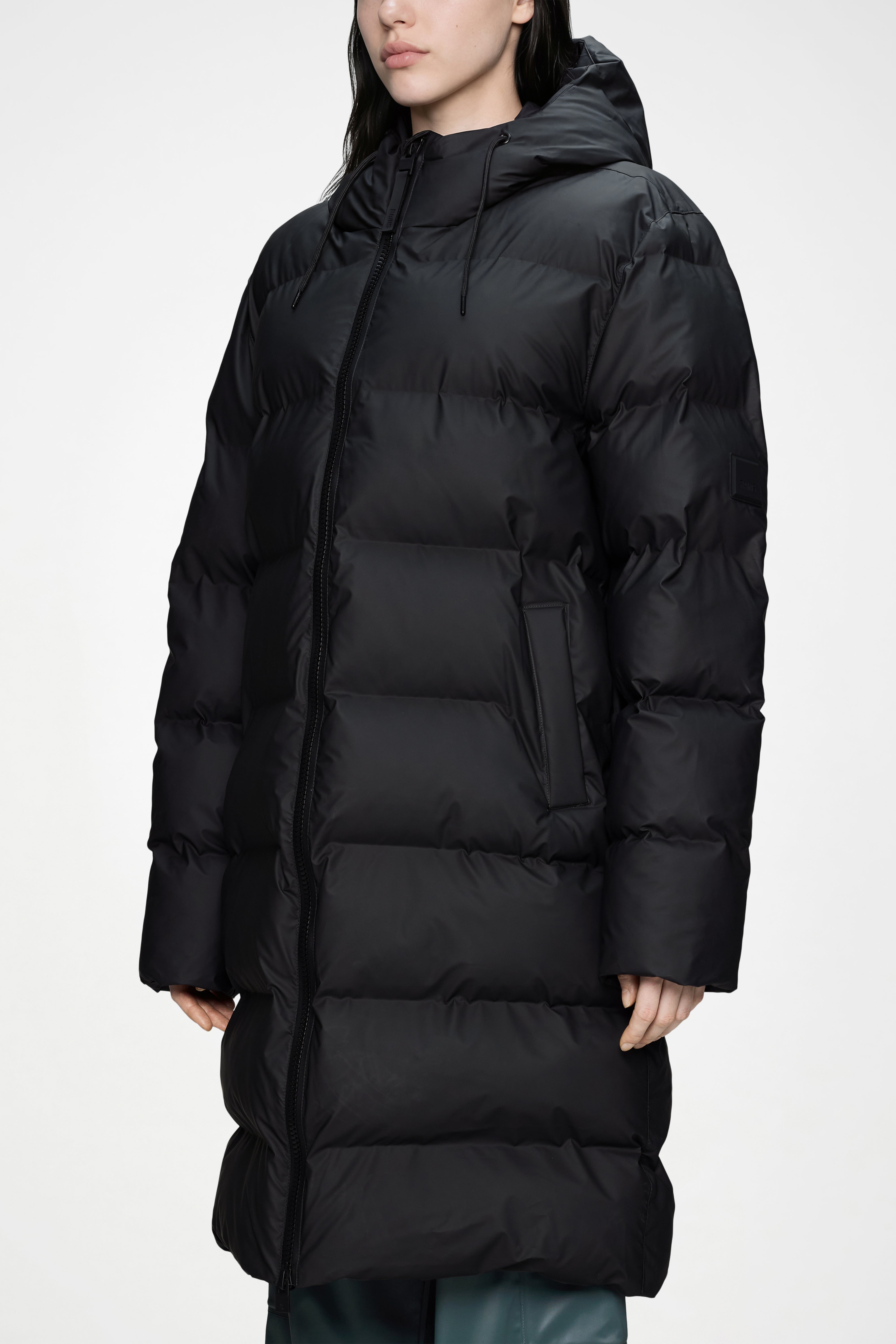 RAINS Alta Longer Puffer Jacket Black Jacket