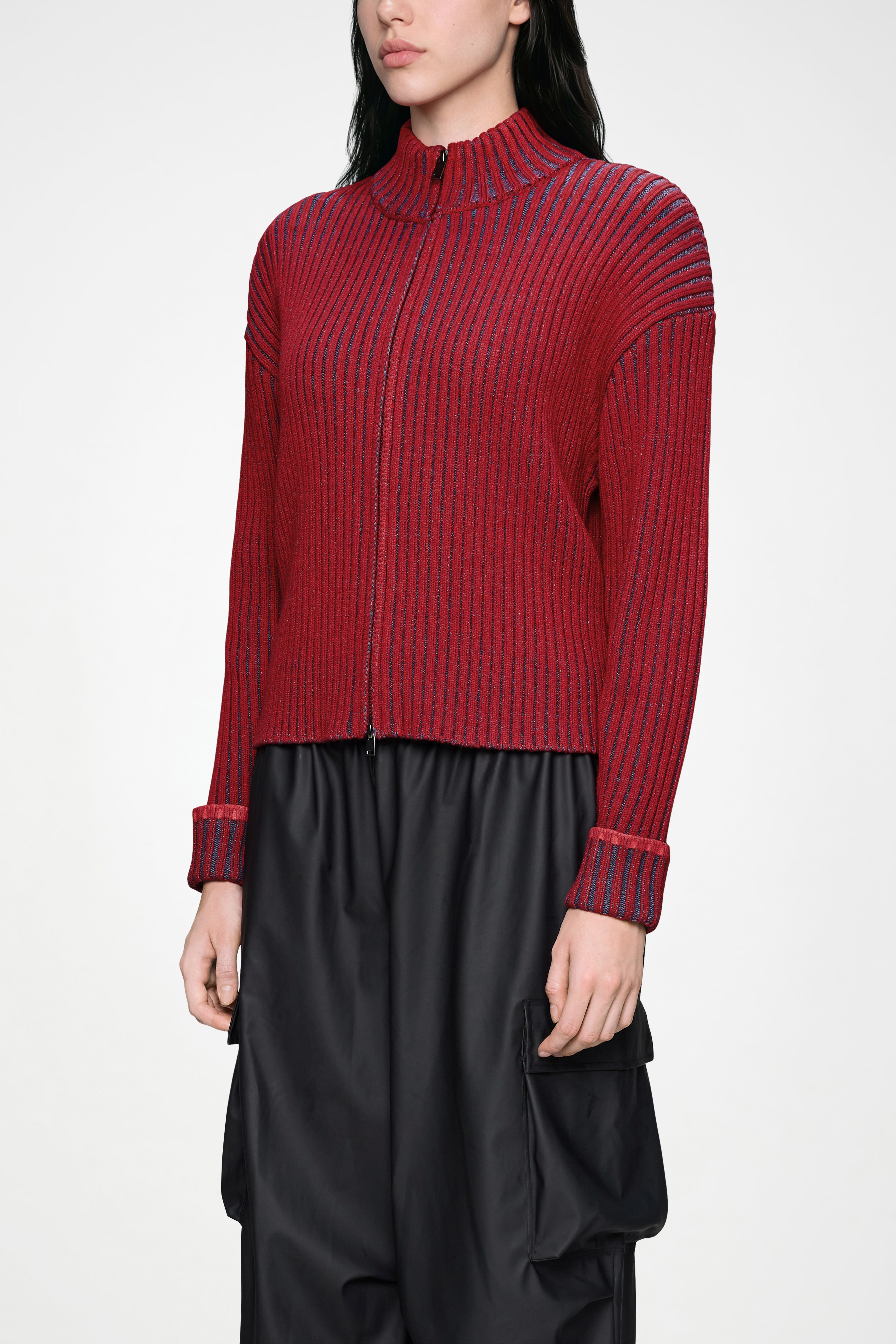 RAINS Sapa Knit W Zip Cardigan Spark/ Blue Dusk Long Sleeve