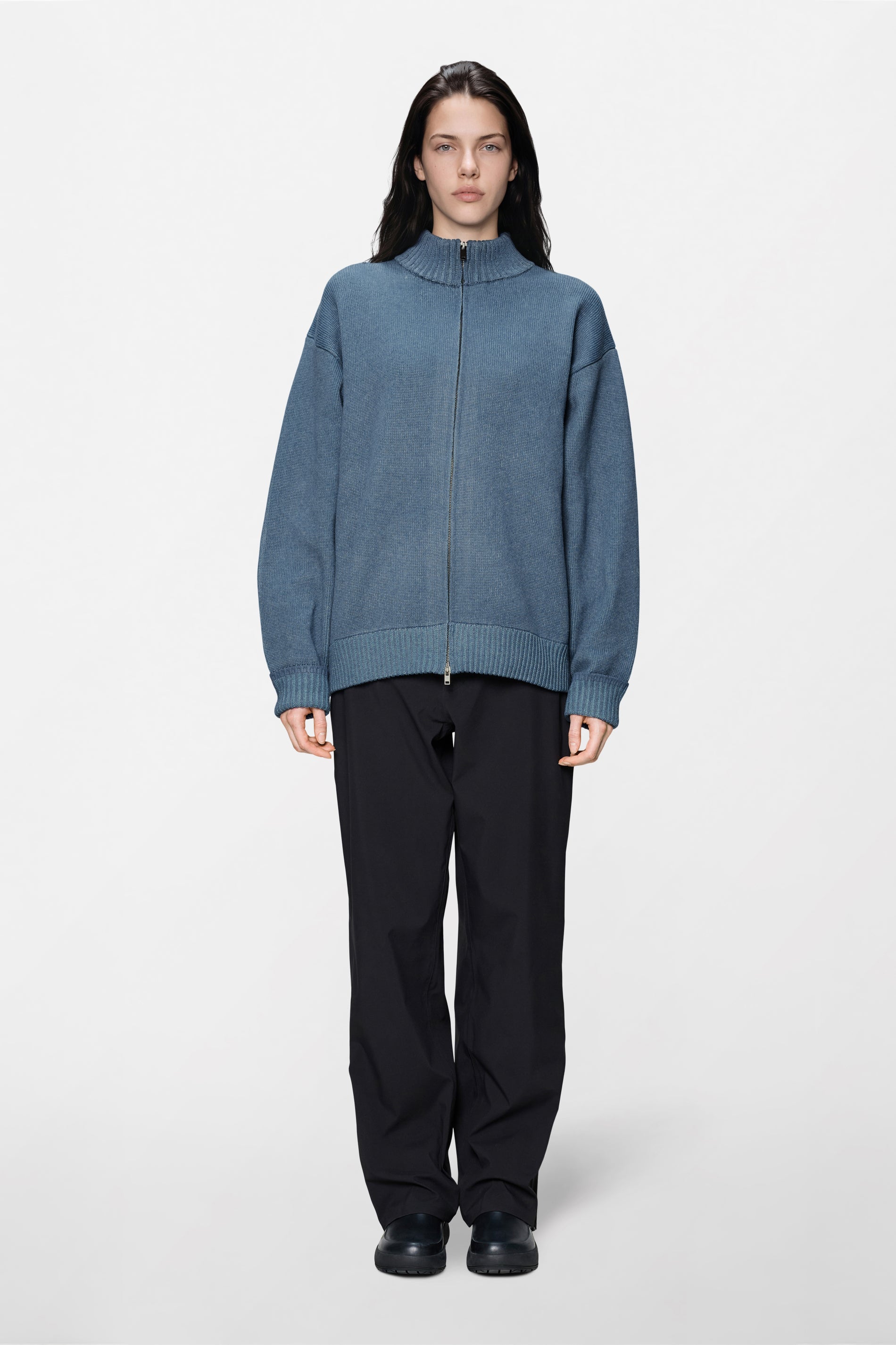 RAINS Sowa Knit Zip Cardigan Blue Dusk / Breeze Long Sleeve